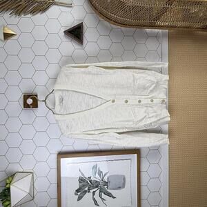 Madewell Cotton Blend Cream Button-up Pocket Cardigan - Size - XS